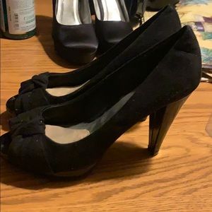 Black peep toe heels